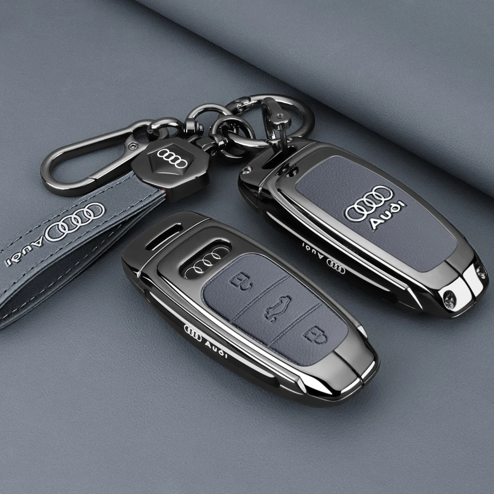 Zinc Alloy Car Remote Key Case Cover Shell Holder Protector For Audi Q8 A6 A3 A8 C8 S6 RS6 A7 S7 RSQ8 8Y D5 4N RS Etron GT Q4 Q7 thumbnail 6