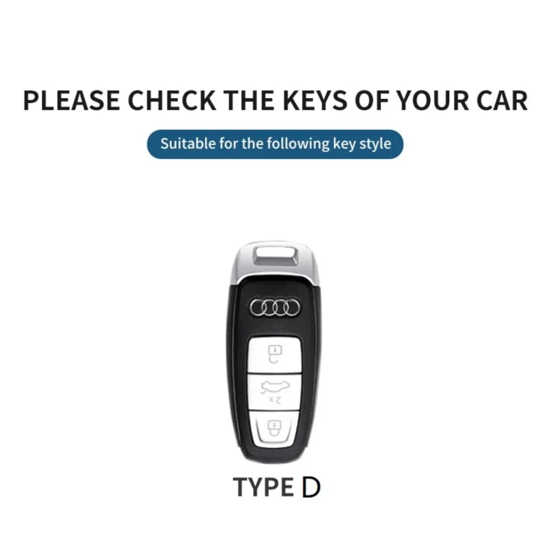 Zinc Alloy Car Remote Key Case Cover Shell Holder Protector For Audi Q8 A6 A3 A8 C8 S6 RS6 A7 S7 RSQ8 8Y D5 4N RS Etron GT Q4 Q7 thumbnail 2