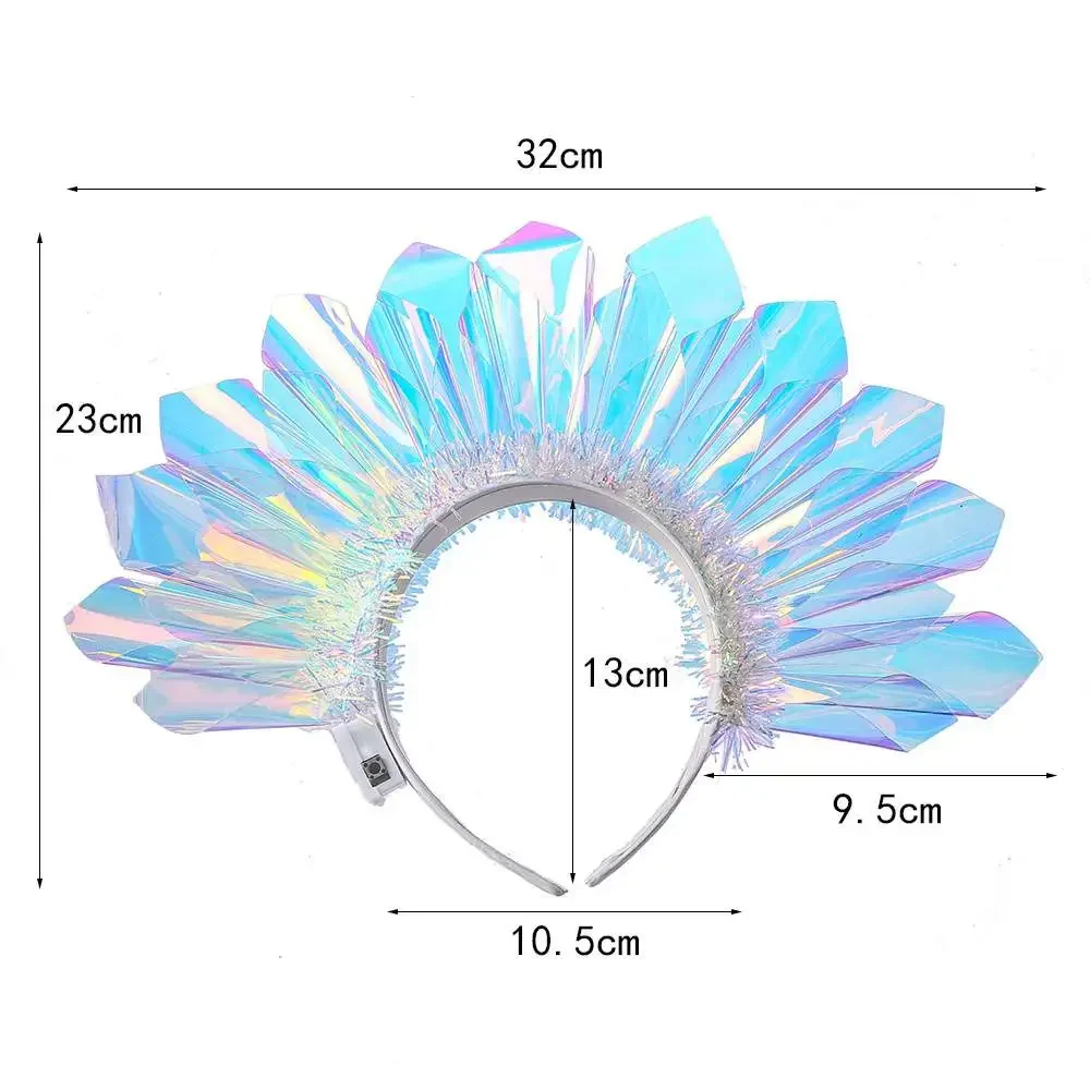 Light Up Headband Glowing Crown Singers LED Laser Hairband Flashing Headdress Luminous Crown Nightclub Cosplay Party Headwear thumbnail 4