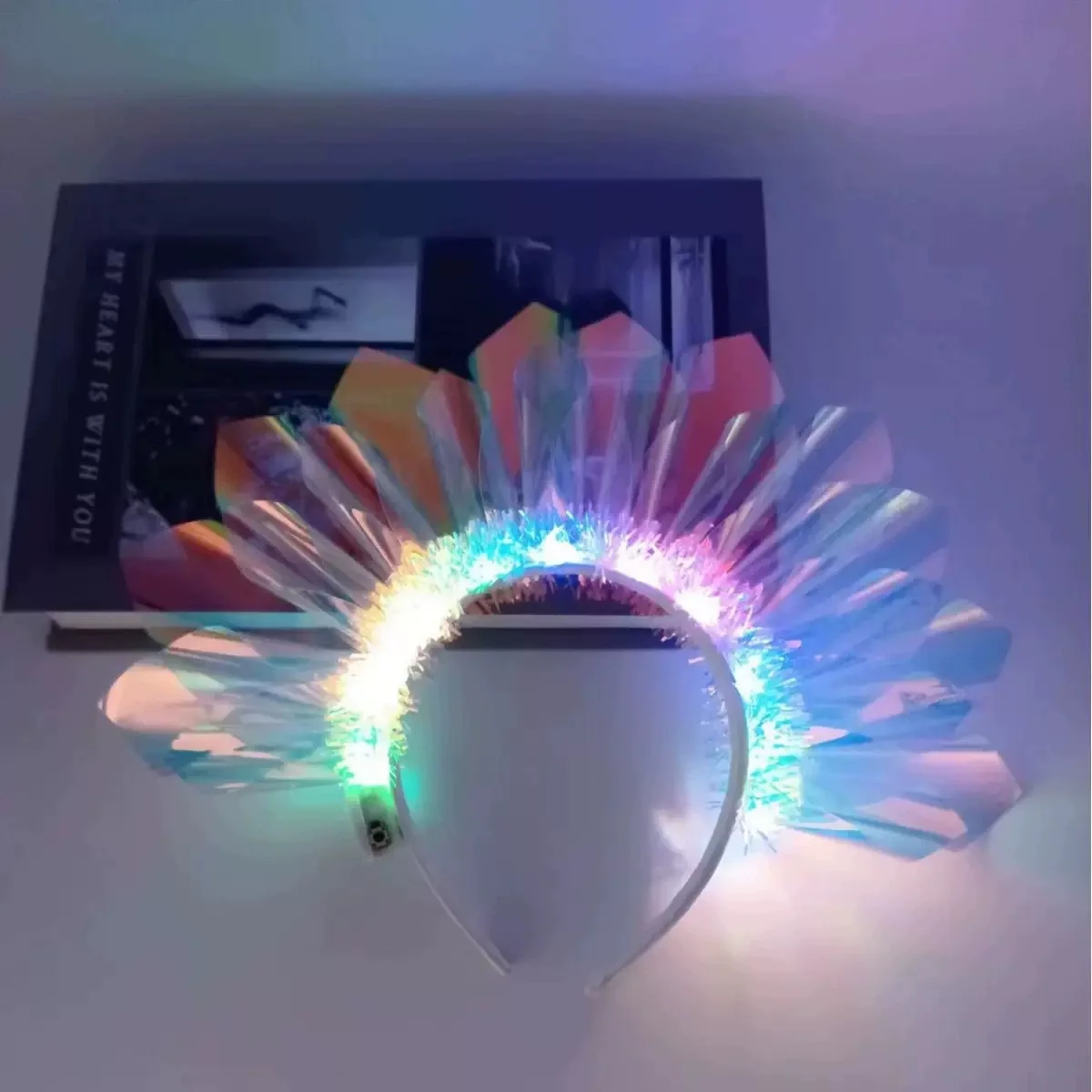 Light Up Headband Glowing Crown Singers LED Laser Hairband Flashing Headdress Luminous Crown Nightclub Cosplay Party Headwear thumbnail 2