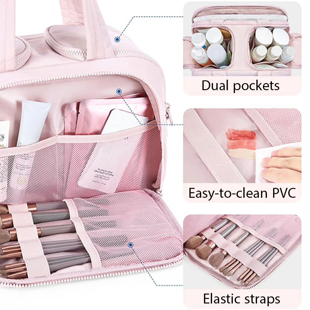 Large Capacity Cosmetic Bag Female Travel Wash Handbag Bathroom Partition Shower Makeup Pouch Waterproof Toiletries Organizer thumbnail 5