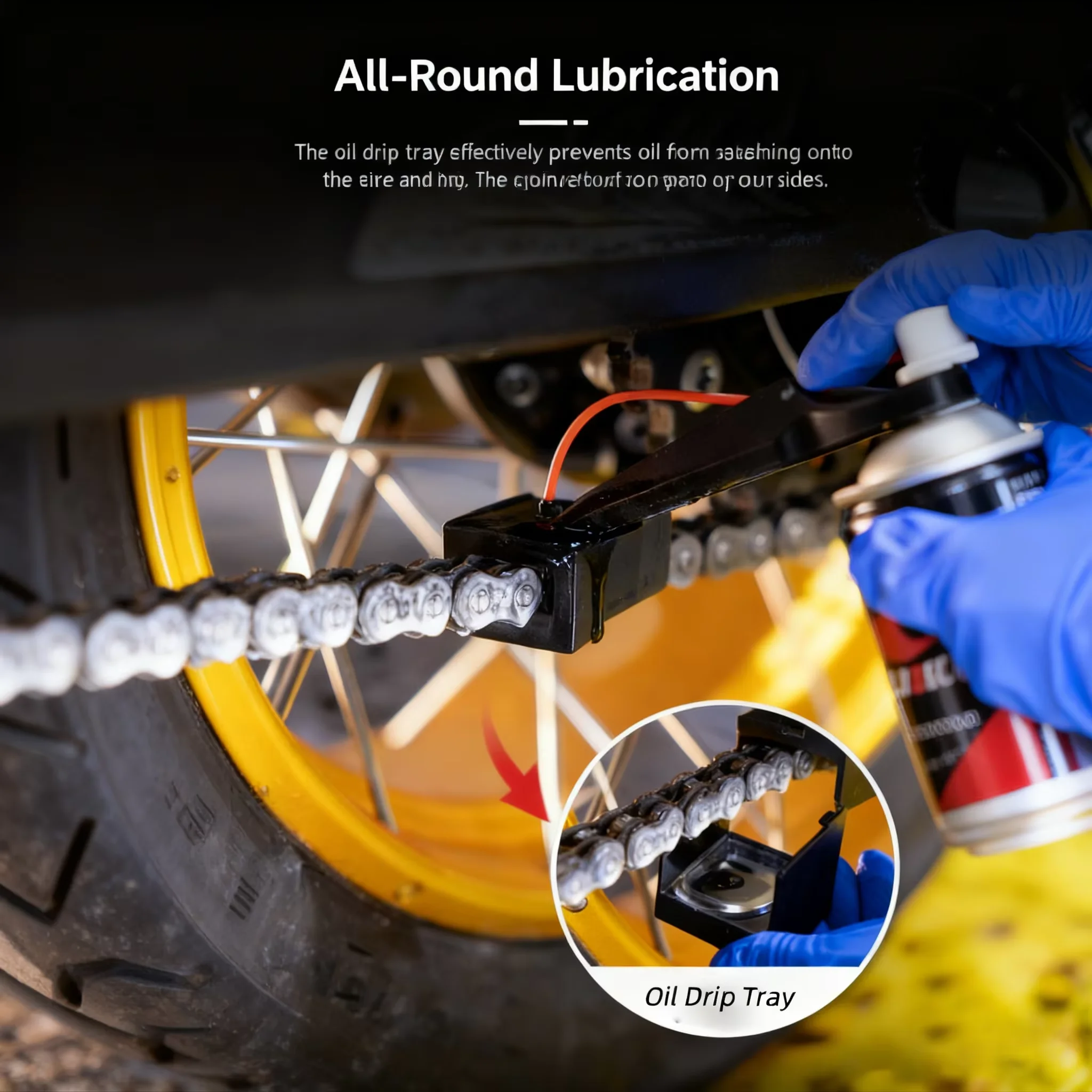 Upgrade 1/2PCS Motorcycle Chain Oiler Spray Lube Oiler Tool Mess-Free Chain Wax Chain Cleaner Attachment Chain Oil Applicator thumbnail 6