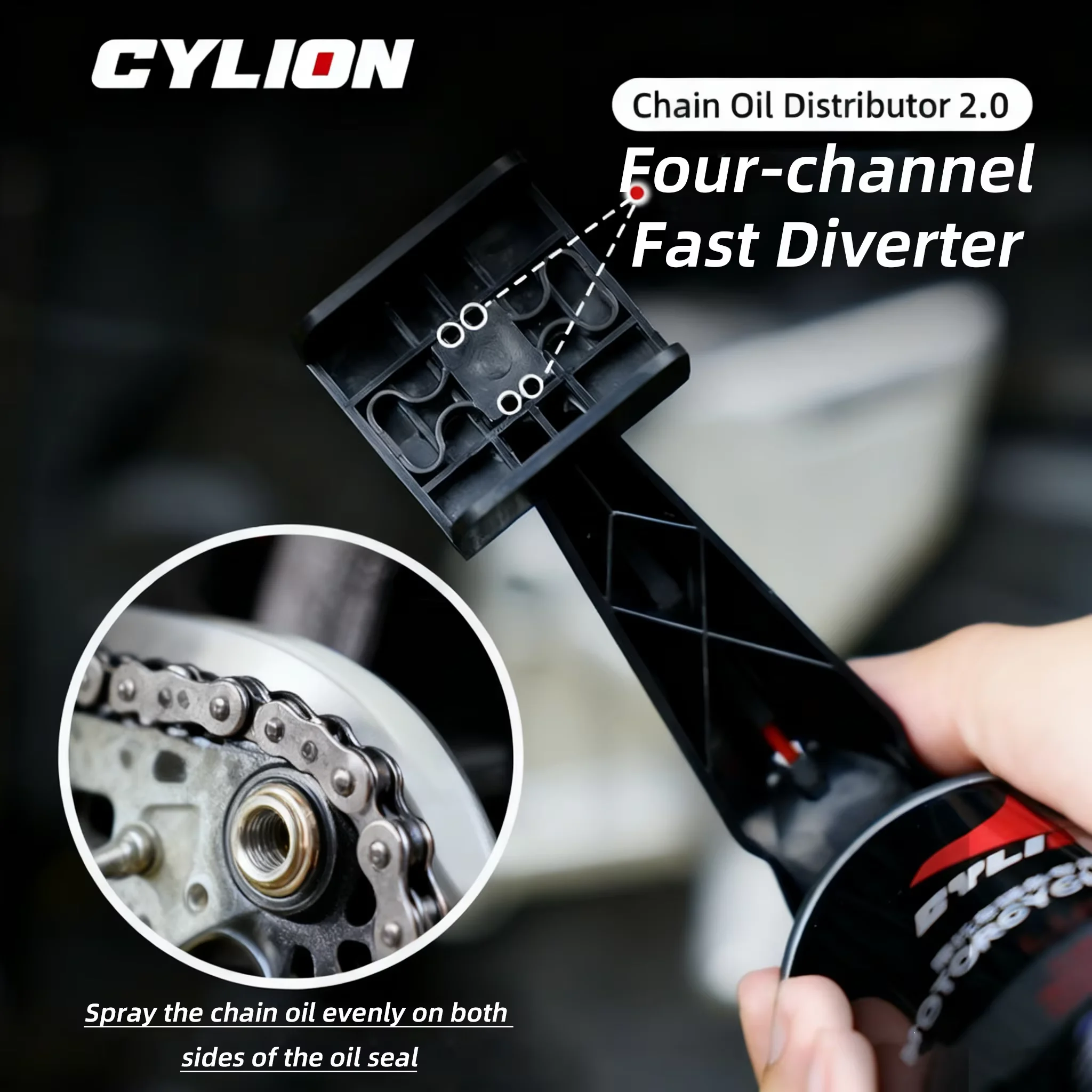 Upgrade 1/2PCS Motorcycle Chain Oiler Spray Lube Oiler Tool Mess-Free Chain Wax Chain Cleaner Attachment Chain Oil Applicator thumbnail 4