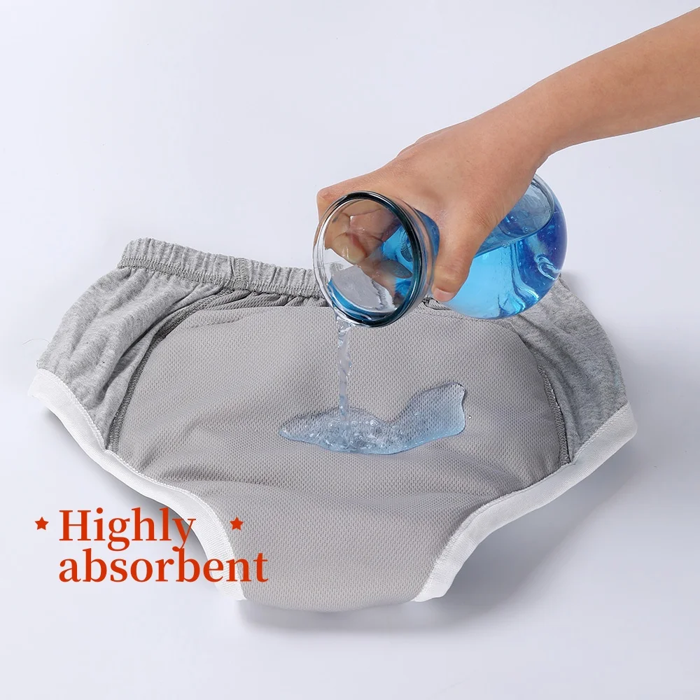 4 Color Adult pull-up Diapers Pants Washable Incontinence Cloth Diaper Elderly Leakproof Comfortable Pure Cotton Cloth Diaper thumbnail 6