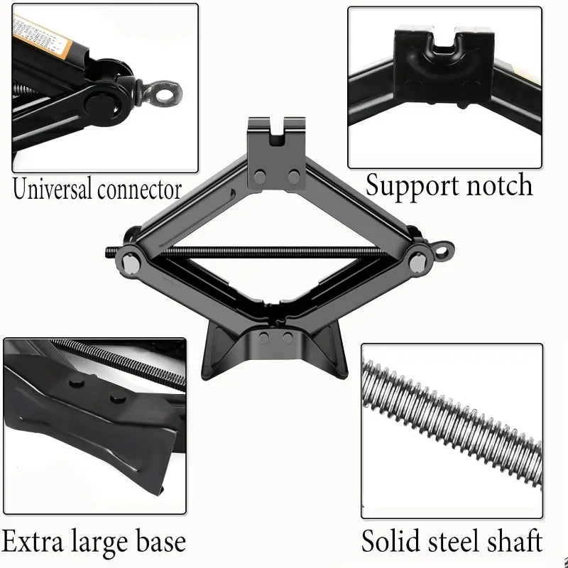 Car Jack 0.8T/1T/2T Portable Scissor Jack Labor Saving Hand Cranked For Tire Replacement Vehicle Repair Car SUV Van Repair Tool thumbnail 4