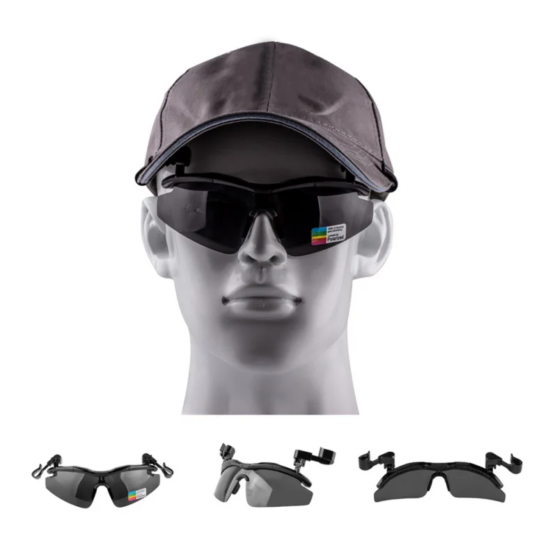 1PC Polarized Fishing Glasses Hat Visors Sport Clips Caps Clip O n Sunglasses For Fishing Biking Hiking Golf Eyewear