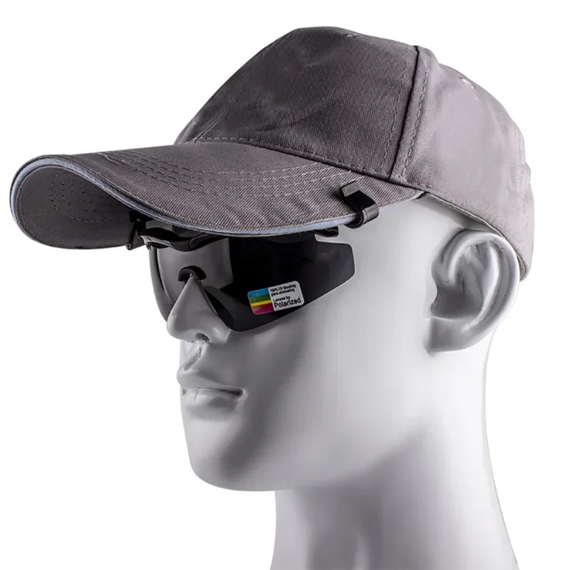 1PC Polarized Fishing Glasses Hat Visors Sport Clips Caps Clip O n Sunglasses For Fishing Biking Hiking Golf Eyewear thumbnail 4