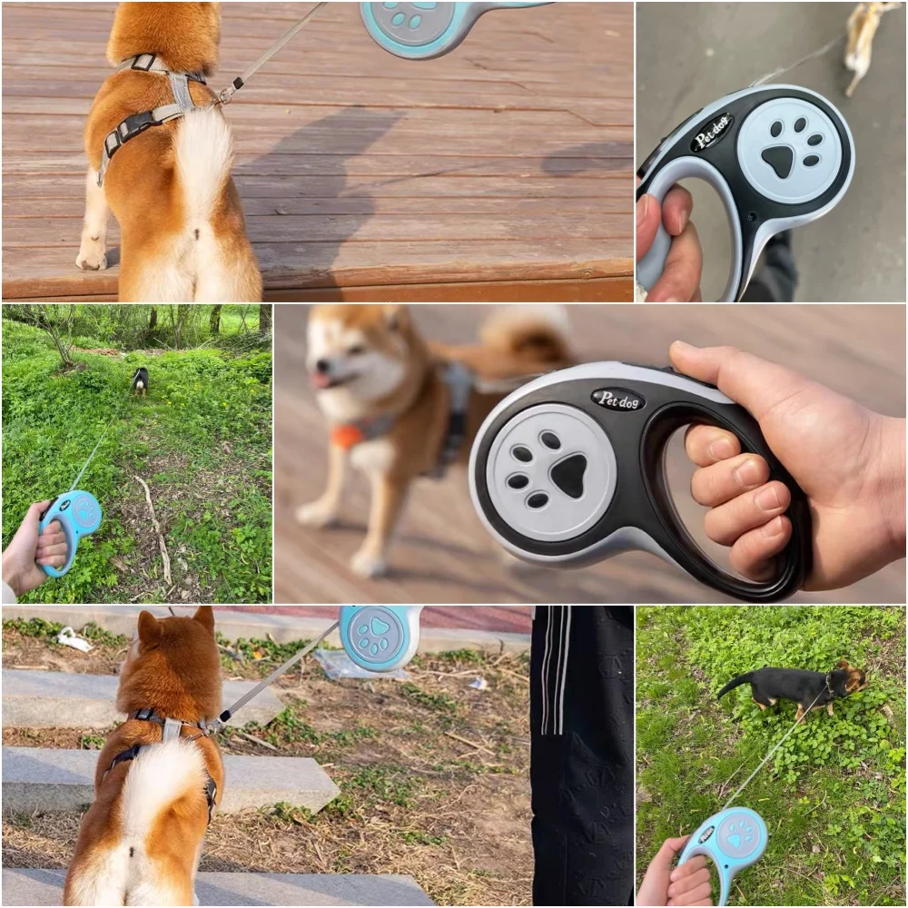 3m 5m Paw Dog Leash For Small Medium Large Dogs Outdoor Lead Walking Puppy Strong Retractable Nylon Rope Yorkies Pet Supplies thumbnail 2