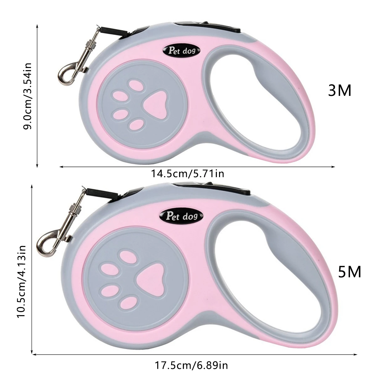 3m 5m Paw Dog Leash For Small Medium Large Dogs Outdoor Lead Walking Puppy Strong Retractable Nylon Rope Yorkies Pet Supplies thumbnail 6