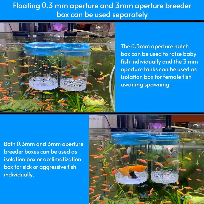 Floating Breeder Box for Fish Tank Aquarium Double-layer Isolation Incubator for Guppy Baby Betta Aggressive Injured Fish thumbnail 5