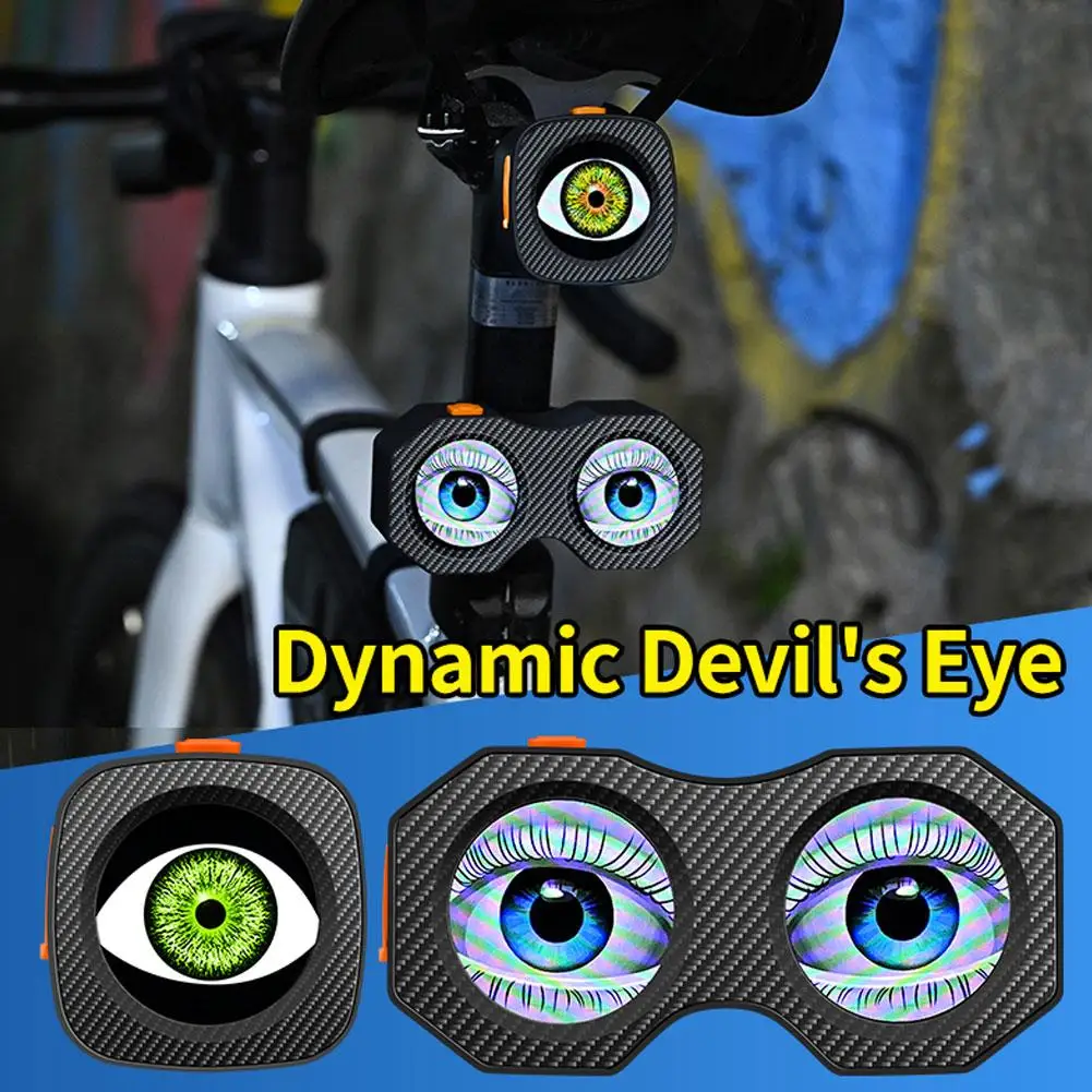 Motorcycle Bicycle LED Dynamic Devil's Eye Mobile APP Control 82 Mode LED 3D Lens Eye-Catching Warning DIY Pattern Long-lasting thumbnail 2