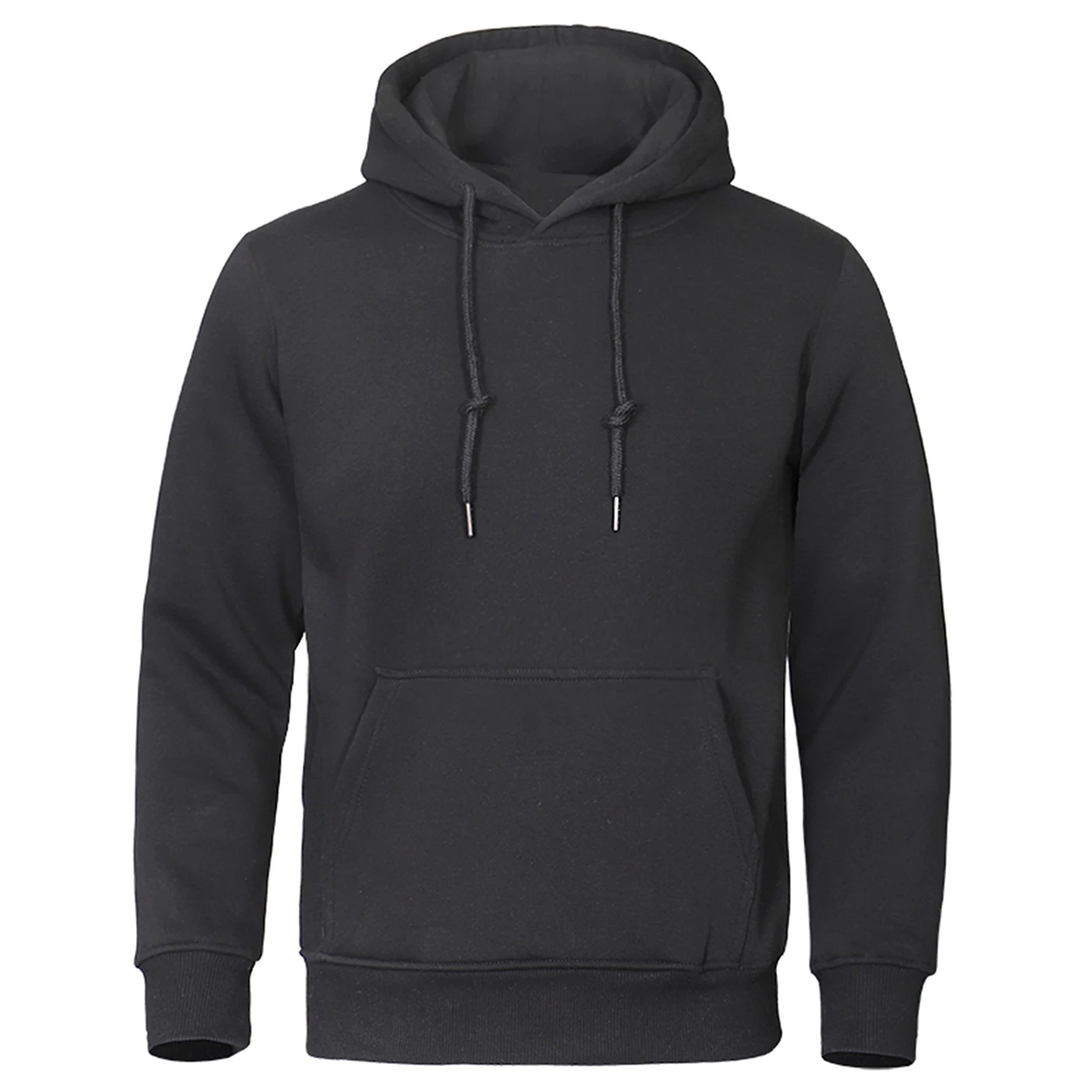 Autumn and Winter Men's and Women's Warm Sportswear Casual Solid Color Pullover Fashionable Hot Selling Fitness Pocket Hoodie thumbnail 5