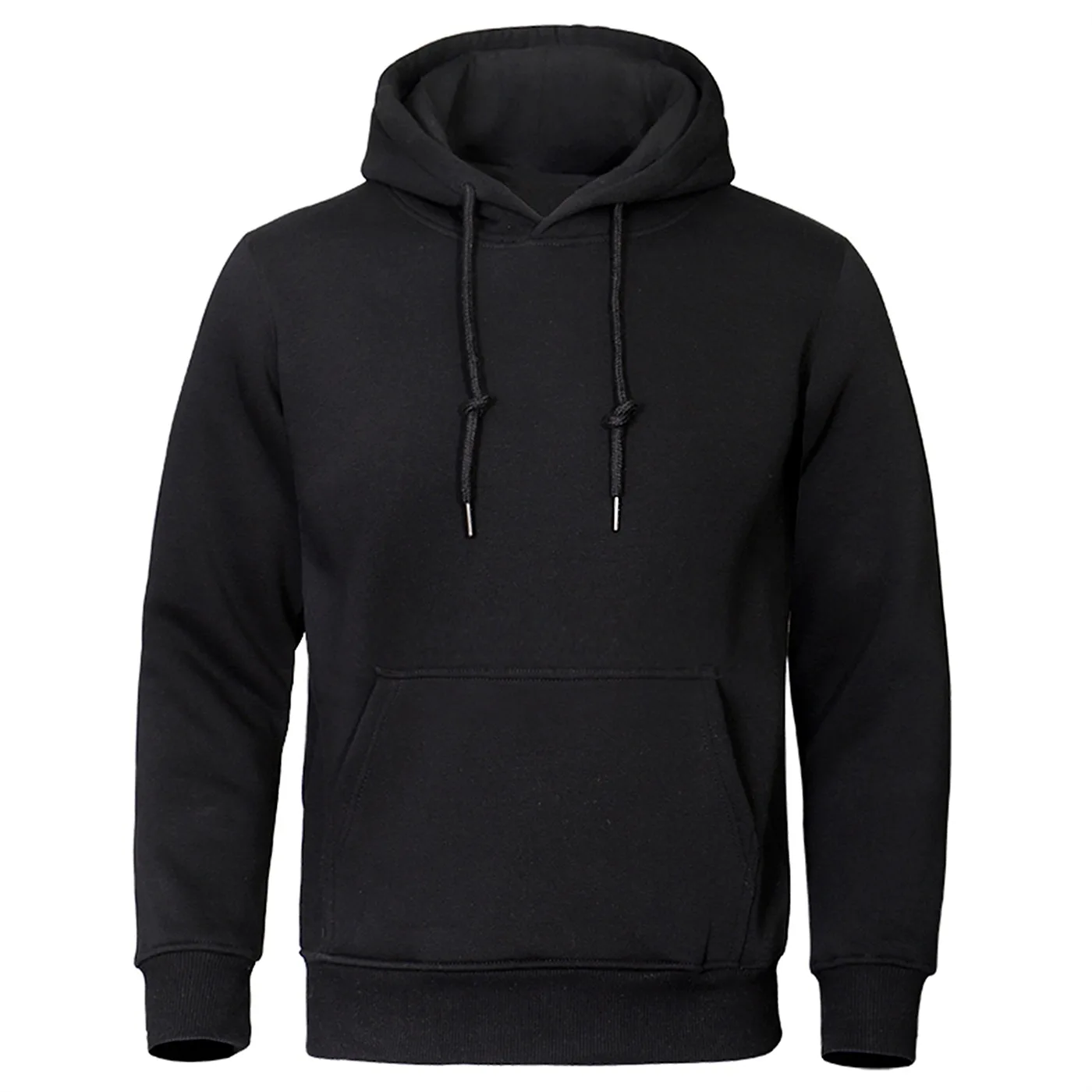 Autumn and Winter Men's and Women's Warm Sportswear Casual Solid Color Pullover Fashionable Hot Selling Fitness Pocket Hoodie thumbnail 2