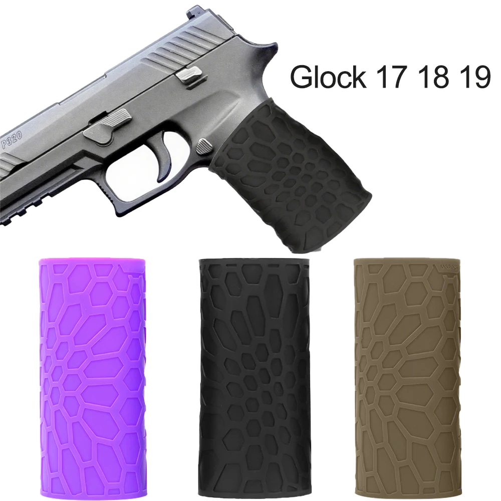 Tactical Pistol Silicone Grip Sleeve for Glock 17 18 19 Handgun Handle Anti-Slip Protect Sleeve for Hunting Accessories