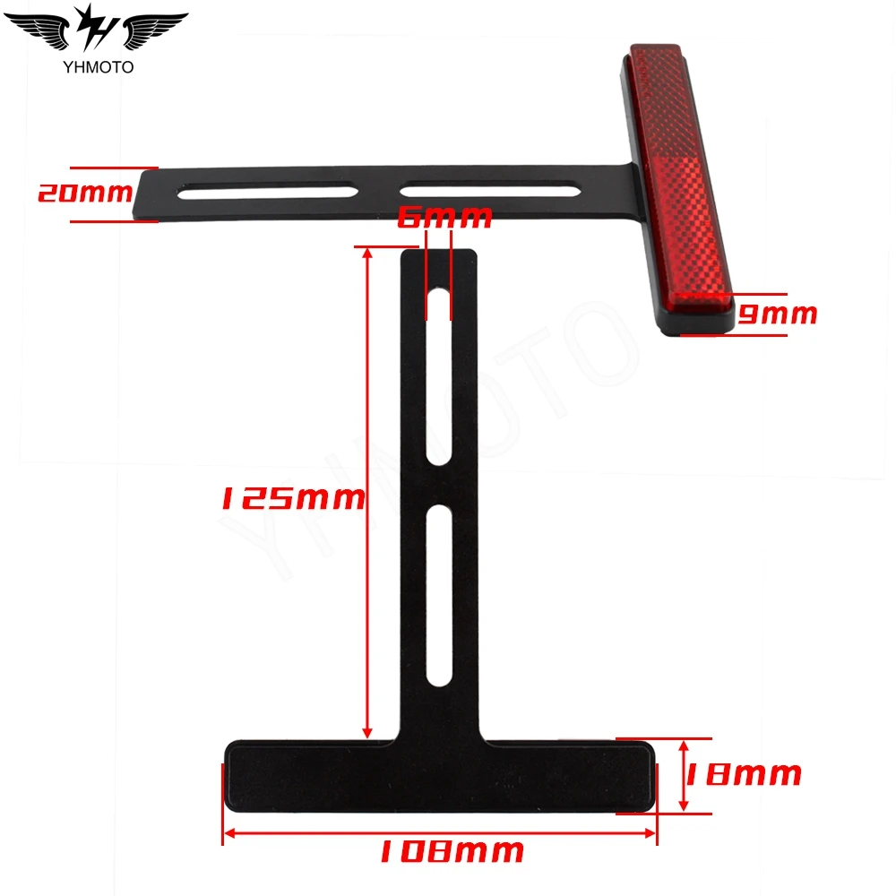 Universal Motorcycle Rear Reflector Cat's Eyes Long T-Holder For Kawasaki For Honda Yamaha KTM Fender Eliminator Accessories thumbnail 5