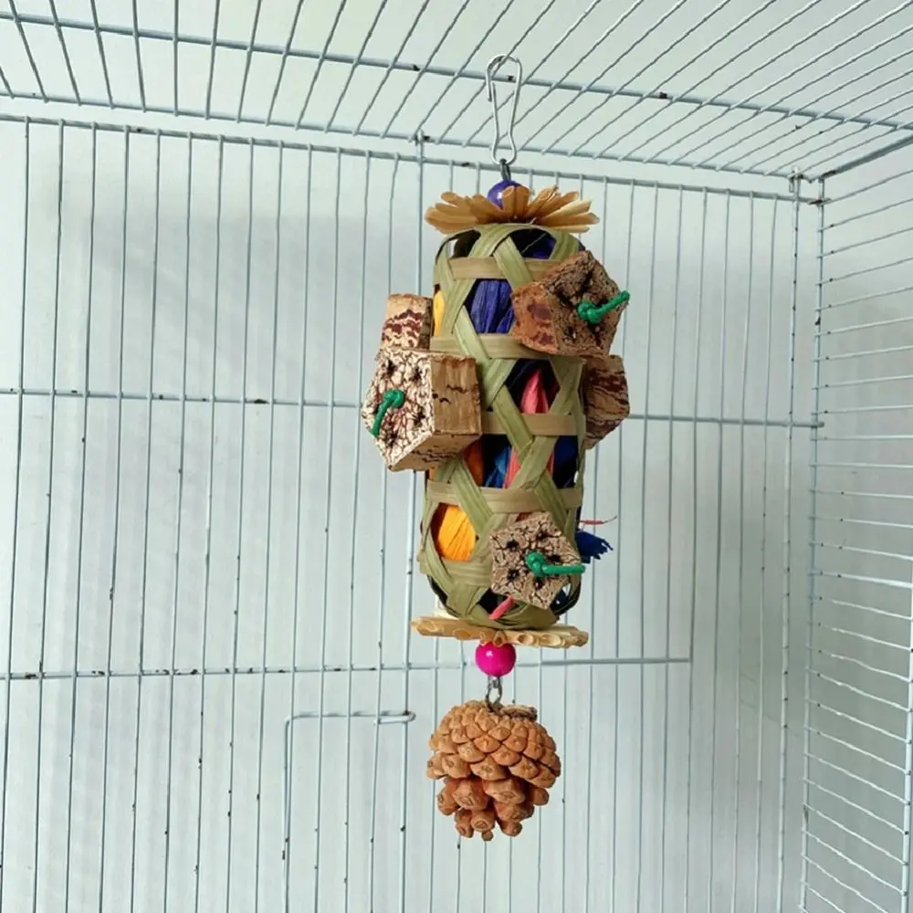 New Parrot Chew Toys,Parrot Hanging Bite Wooden Colorful Shredding Crinkles Natural For Parakeets Budgie Macaw African Cockatoo thumbnail 2