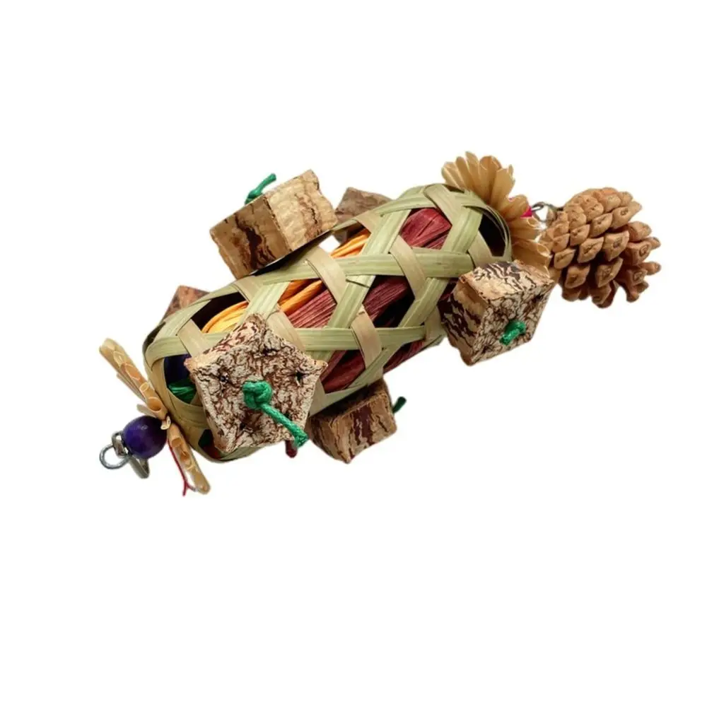 New Parrot Chew Toys,Parrot Hanging Bite Wooden Colorful Shredding Crinkles Natural For Parakeets Budgie Macaw African Cockatoo thumbnail 3