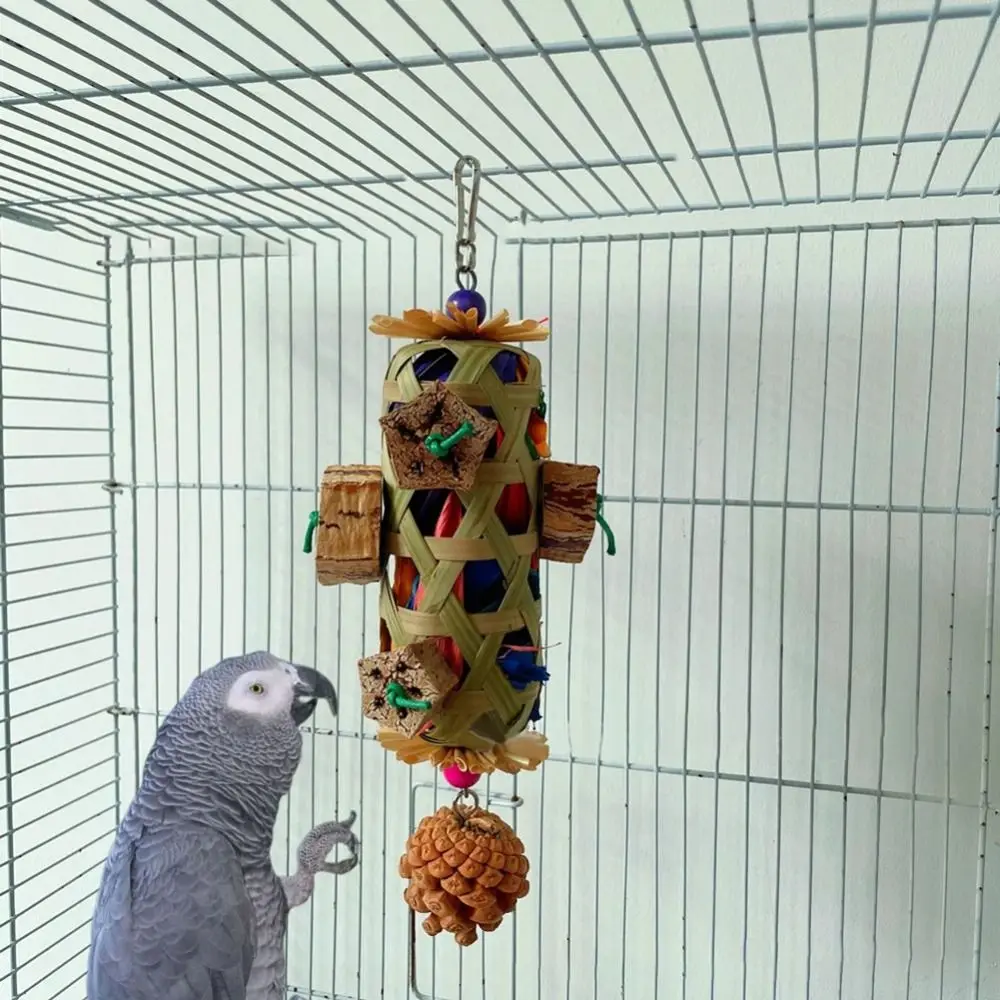 New Parrot Chew Toys,Parrot Hanging Bite Wooden Colorful Shredding Crinkles Natural For Parakeets Budgie Macaw African Cockatoo thumbnail 4