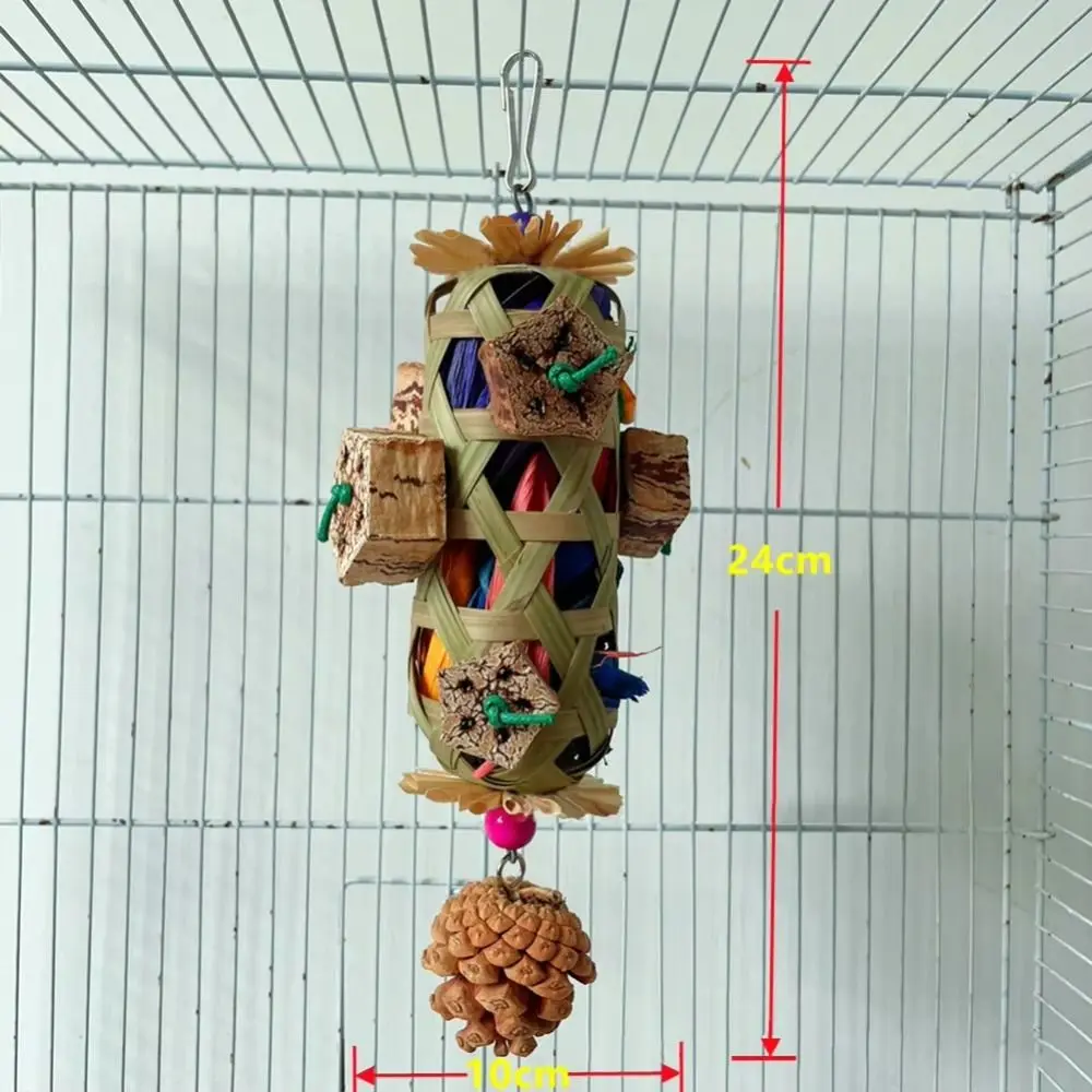 New Parrot Chew Toys,Parrot Hanging Bite Wooden Colorful Shredding Crinkles Natural For Parakeets Budgie Macaw African Cockatoo thumbnail 5
