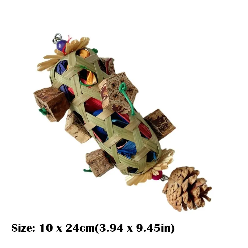 New Parrot Chew Toys,Parrot Hanging Bite Wooden Colorful Shredding Crinkles Natural For Parakeets Budgie Macaw African Cockatoo thumbnail 6
