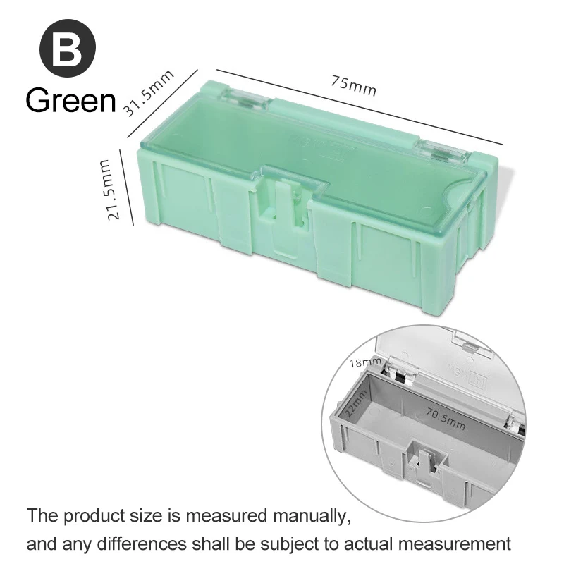 SMT SMD Container Box, Mini Electronic Components Parts Assortment Storage Case with Transparent Lid,  Tool Organizers thumbnail 3