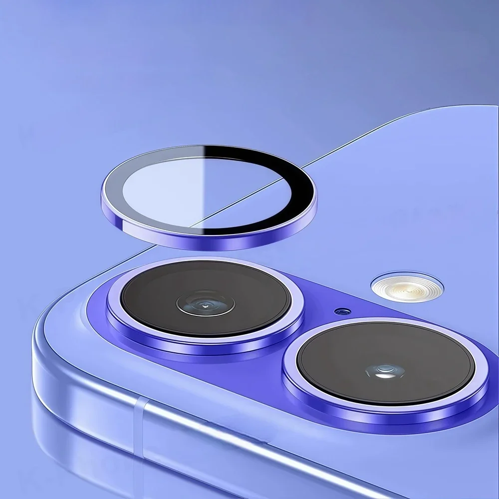 Aluminum Metal Ring Camera Protector For iPhone 17 17Air Rear Lens Tempered Glass Cover For iPhone 16 16Plus Lens Protective Cap thumbnail 4
