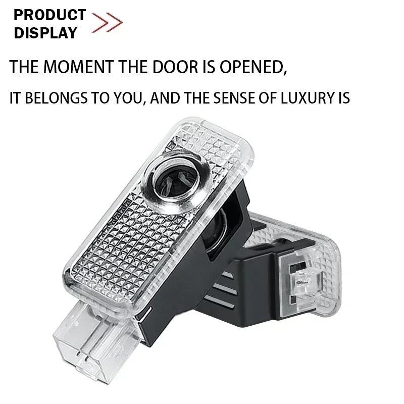 2/4Pcs Audi Sline S3 S4 S5 S6 S7 RS Quattro Q7 Q5 Q3 A4 B8 8P A3 A6 C7 A5 A6 A8 LED Car Door Welcome Logo Light Projector Lamp thumbnail 3