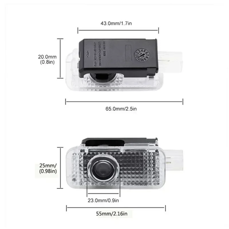 2/4Pcs Audi Sline S3 S4 S5 S6 S7 RS Quattro Q7 Q5 Q3 A4 B8 8P A3 A6 C7 A5 A6 A8 LED Car Door Welcome Logo Light Projector Lamp thumbnail 5