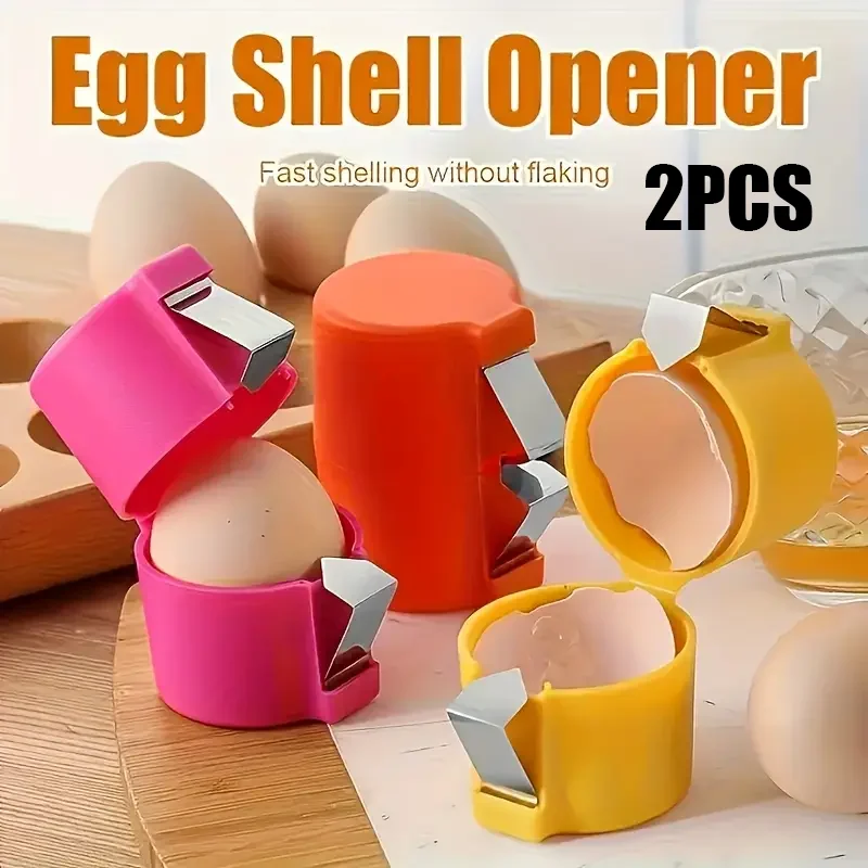 1/2pcs Multifunctional Egg Shell Opener Handheld Egg Cracker Separator Tool Eggshell Cutter Easy Open Kitchen Gadget for Raw Egg thumbnail 2