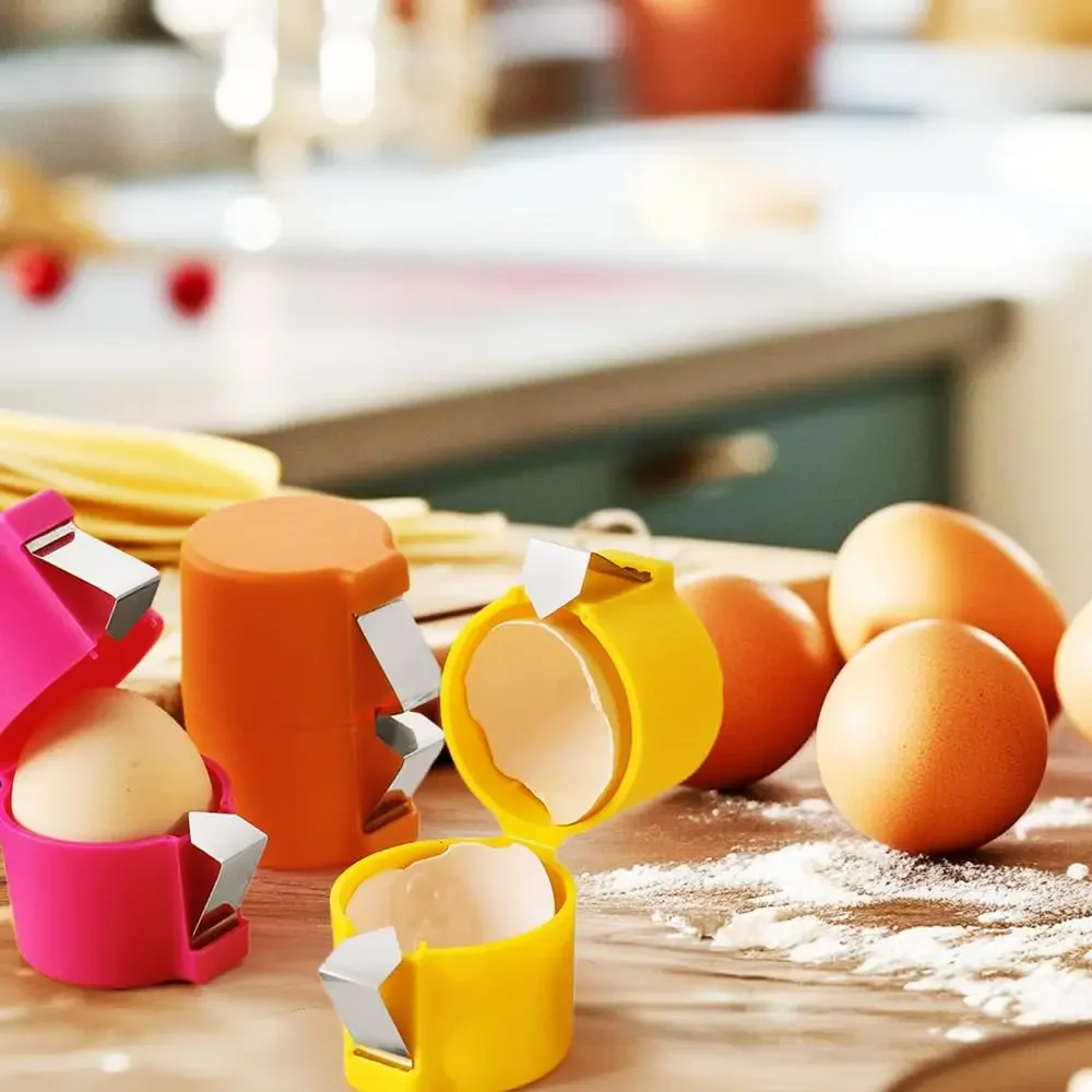 1/2pcs Multifunctional Egg Shell Opener Handheld Egg Cracker Separator Tool Eggshell Cutter Easy Open Kitchen Gadget for Raw Egg thumbnail 4