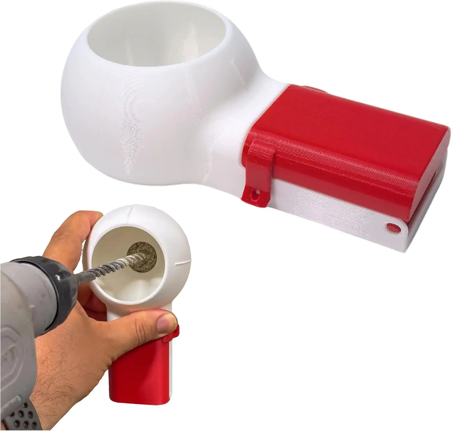 Drill Dust Collector Box 3D Printed Drill Dust Collection Mess-Free Wall Drilling Compatible with Most Drill Bits thumbnail 2