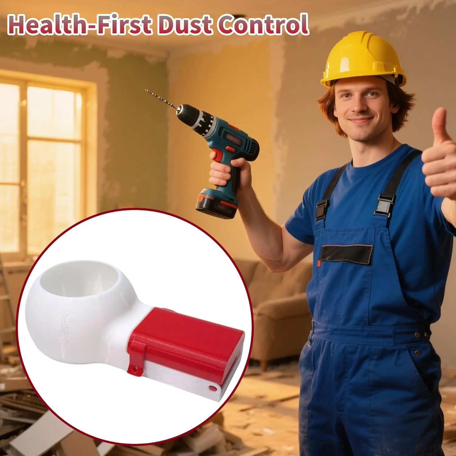 Drill Dust Collector Box 3D Printed Drill Dust Collection Mess-Free Wall Drilling Compatible with Most Drill Bits thumbnail 5