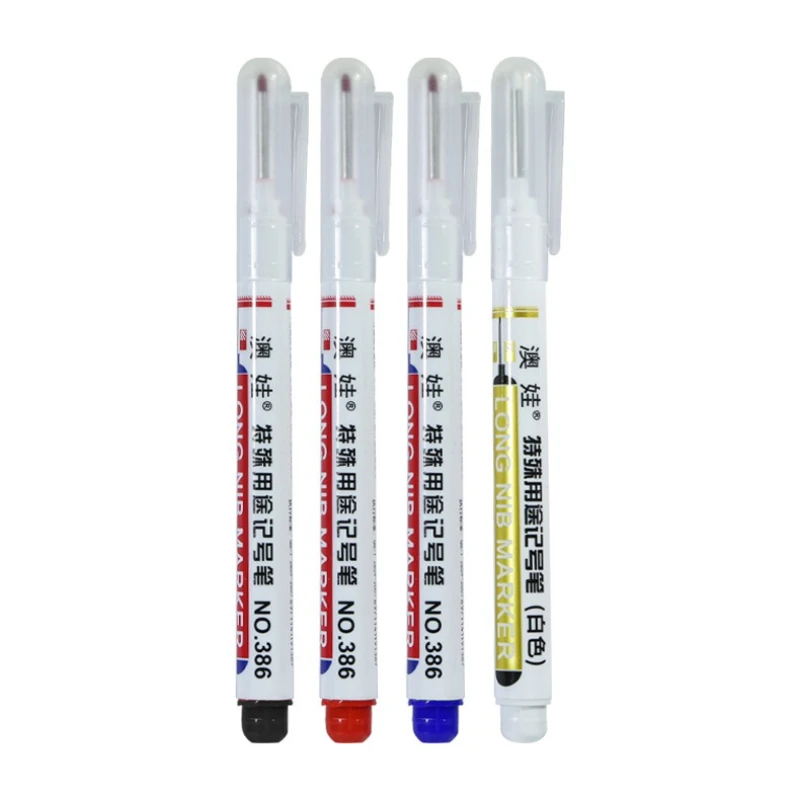 Long Needle Marker Pen Red Blue Waterproof Special Bathroom Garden Woodworking Glass Metal DIY Deep Holes Oil Pen thumbnail 5