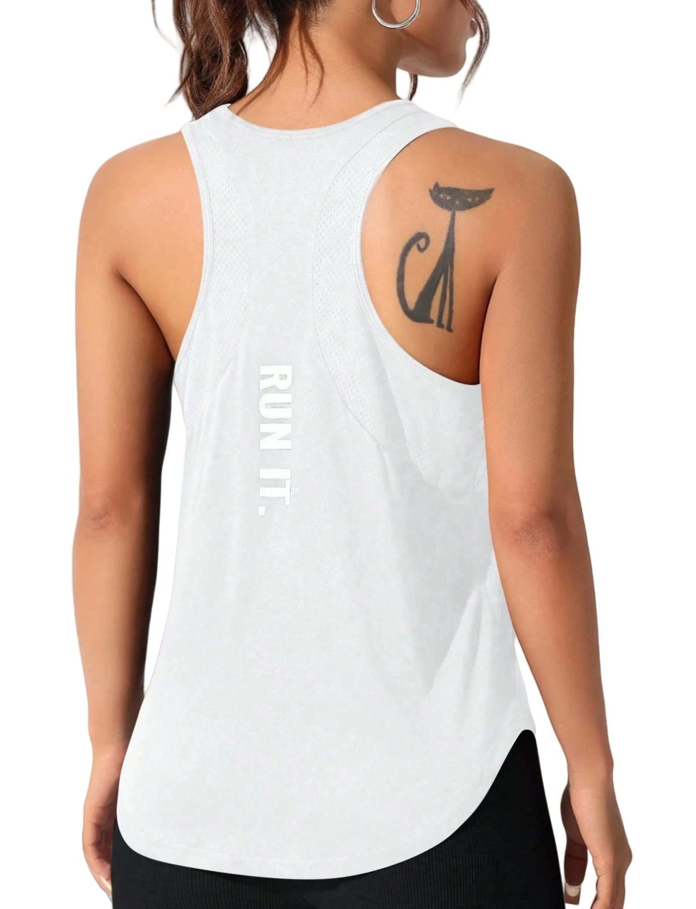 Women's stitched letters quick-drying sports vest, breathable net yoga sportswear, tennis uniform cycling suit, daily wear thumbnail 6
