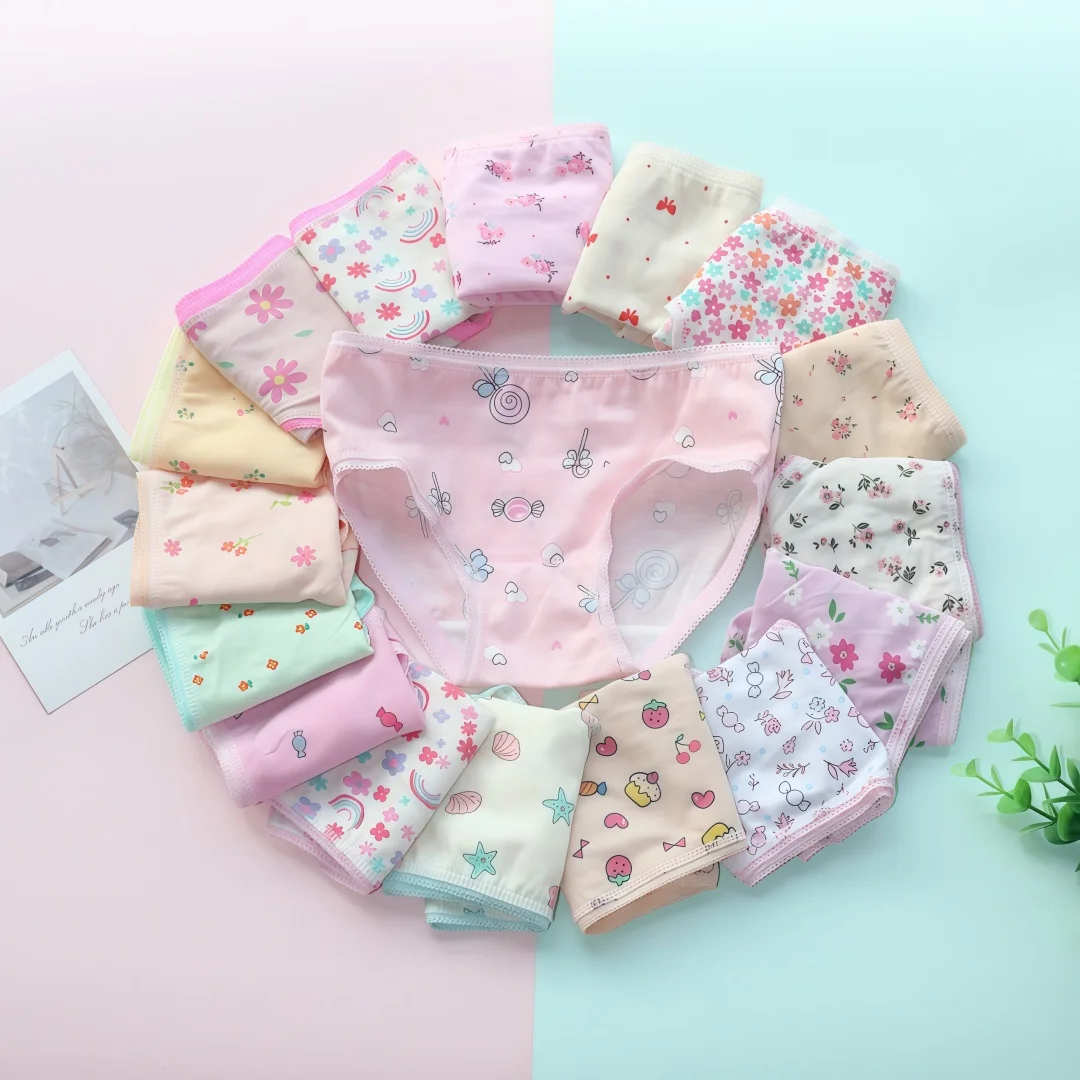 12pcs/Lot Baby Underwear Kids Panties Briefs Girls Underpants 2-12Years thumbnail 3