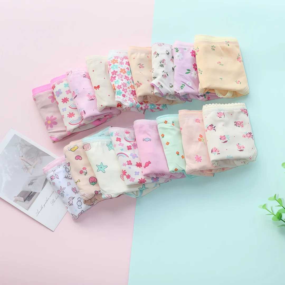 12pcs/Lot Baby Underwear Kids Panties Briefs Girls Underpants 2-12Years thumbnail 4