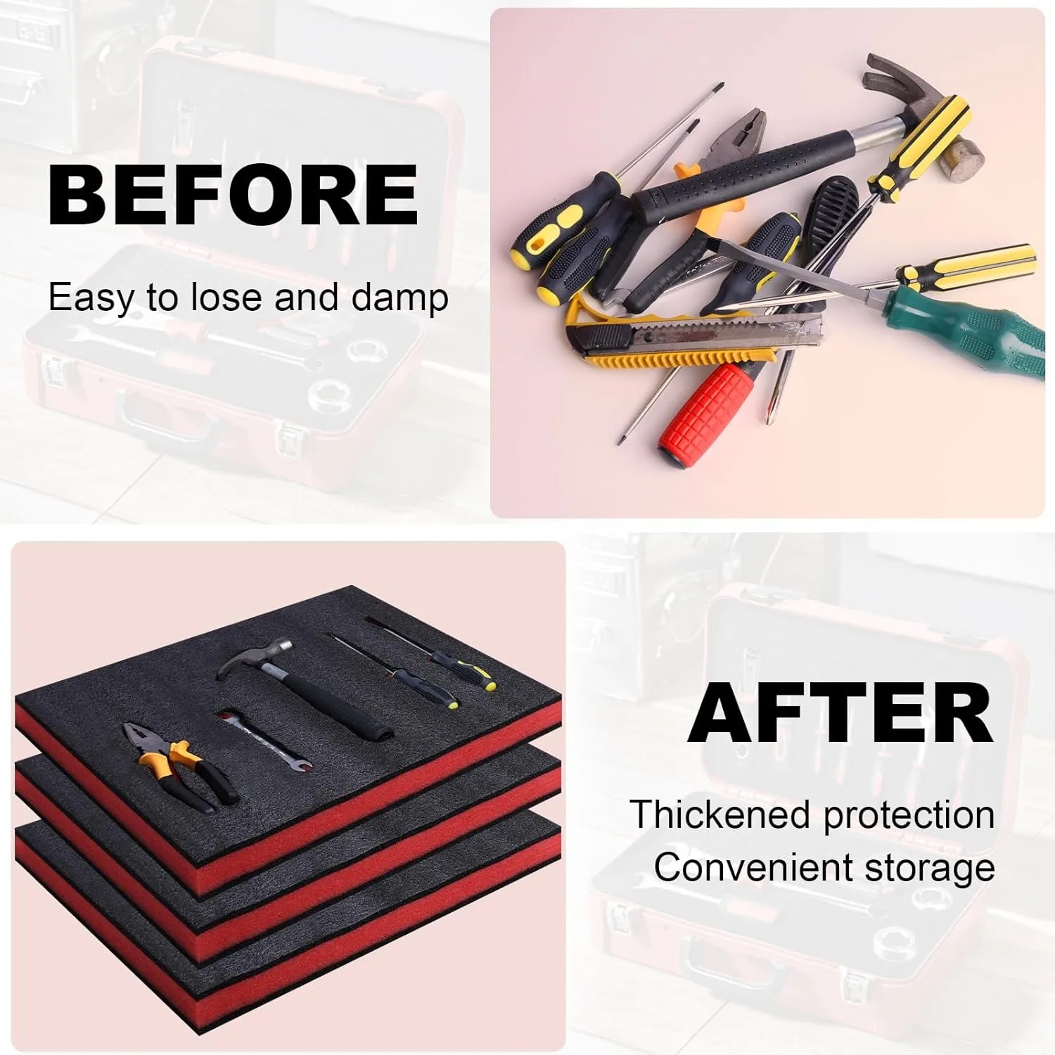 5/4/3Pcs Tool Box Foam Inserts Packing Foam Pads Camera Case Cushioning Insert Sheet for Transport DIY Crafts Toolbox Liner thumbnail 2