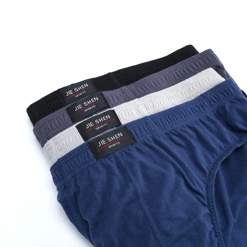 4 Pcs/Lot Men's 100% Cotton Breathable Briefs Comfortable Male Underwear Lingerie Panties Underpants Plue Size Xl -5Xl thumbnail 5