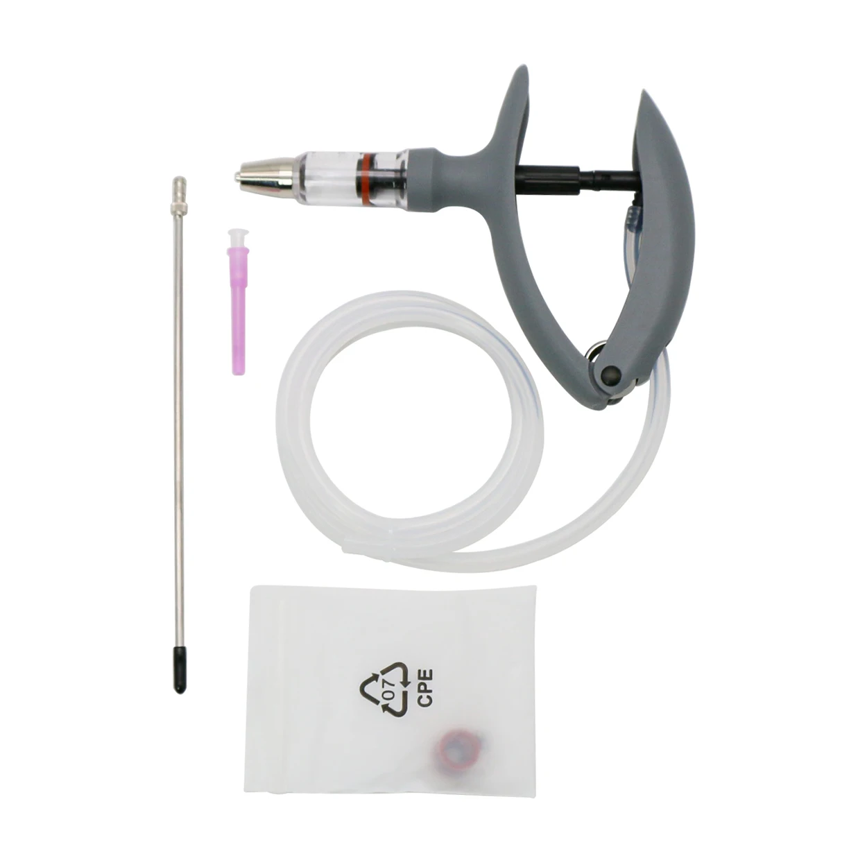 1 Pc 2ml / 5ml Animal Continuous Syringe Veterinary Injection Catheter Chicken Feeding Vaccine Device Free Needle Farm Tool thumbnail 2
