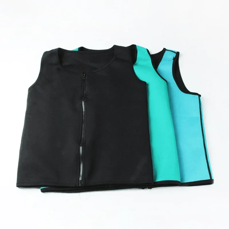 Men's Fitness Sports Shirt Chlor Rubber Vest Zipper Style Slimming Body Suit Beer Belly Waist Cincher Top thumbnail 2