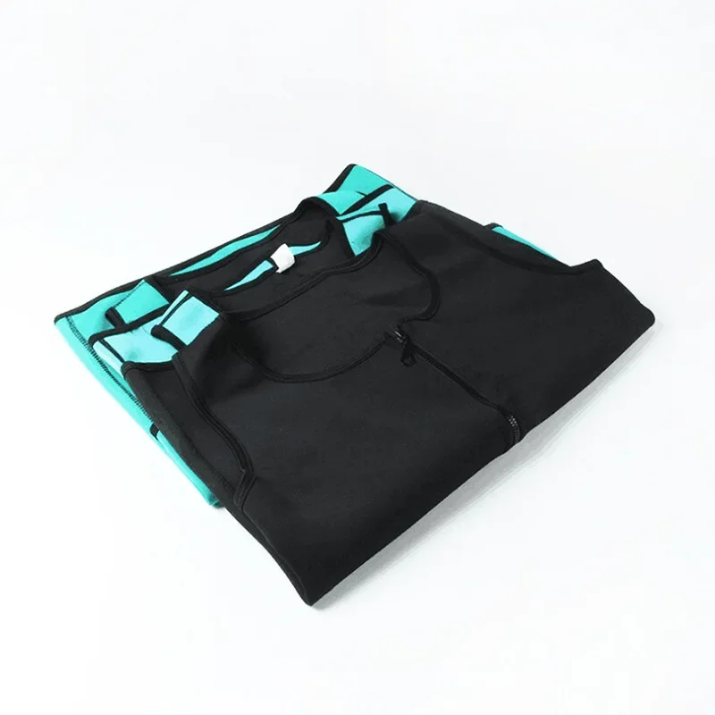 Men's Fitness Sports Shirt Chlor Rubber Vest Zipper Style Slimming Body Suit Beer Belly Waist Cincher Top thumbnail 3