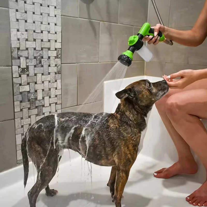 High-pressure Sprayer Nozzle Hose Dog Shower Gun 3 Mode Adjustable Pet Wash Cleaning Bath Water Foam Soap Sprayer Dog Clean Tool thumbnail 2