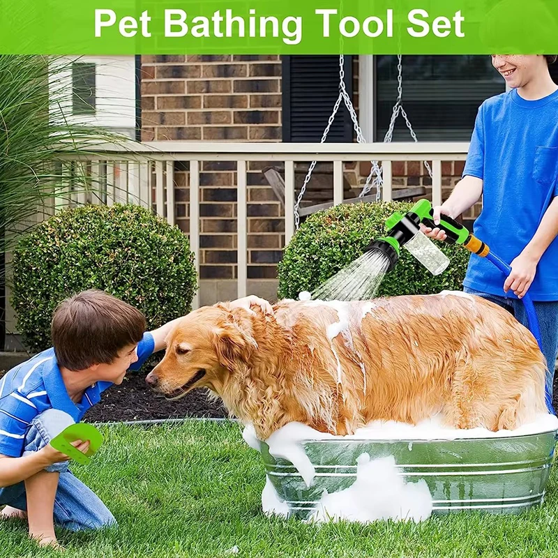 High-pressure Sprayer Nozzle Hose Dog Shower Gun 3 Mode Adjustable Pet Wash Cleaning Bath Water Foam Soap Sprayer Dog Clean Tool thumbnail 5