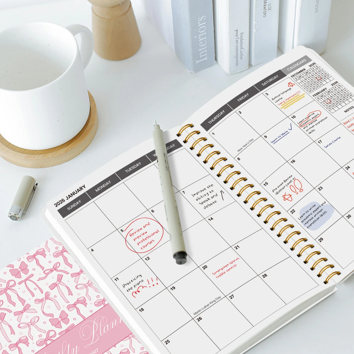 2026-2027 A5 Weekly & Monthly Planner Notebook – Jan 2026 to Dec 2027 Organizer with Calendar & Notes, School & Office Supplies thumbnail 4