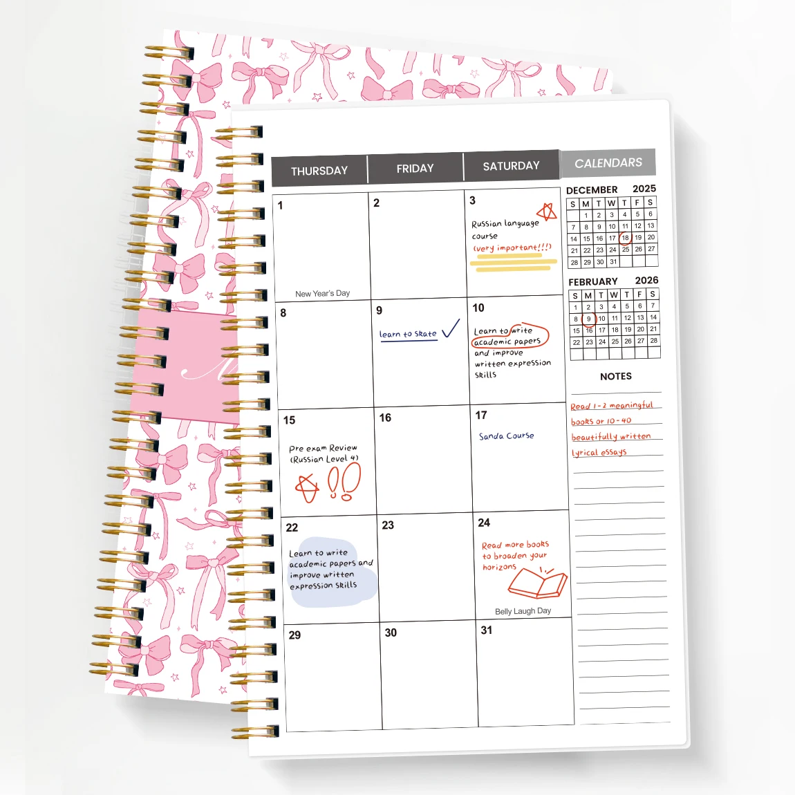 2026-2027 A5 Weekly & Monthly Planner Notebook – Jan 2026 to Dec 2027 Organizer with Calendar & Notes, School & Office Supplies thumbnail 3