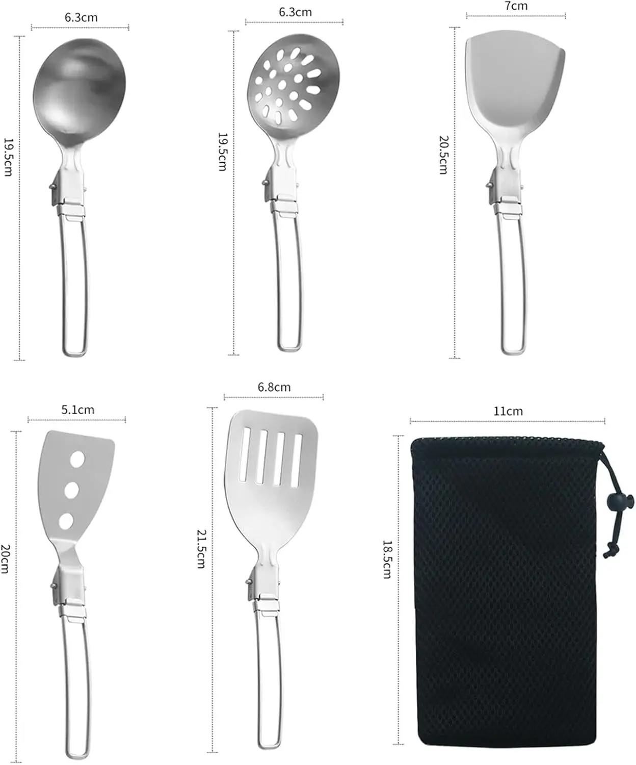 Folding Spatula Spoon Shovel Food Turner Portable 304 StainlessSteel Outdoor Camping BBQ Cooking Tableware Picnic Supplies ﻿ thumbnail 3