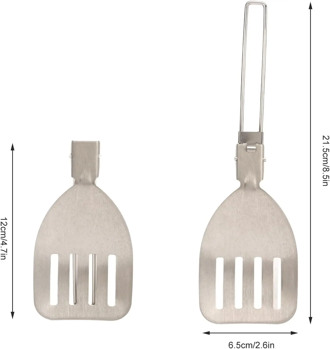 Folding Spatula Spoon Shovel Food Turner Portable 304 StainlessSteel Outdoor Camping BBQ Cooking Tableware Picnic Supplies ﻿ thumbnail 6