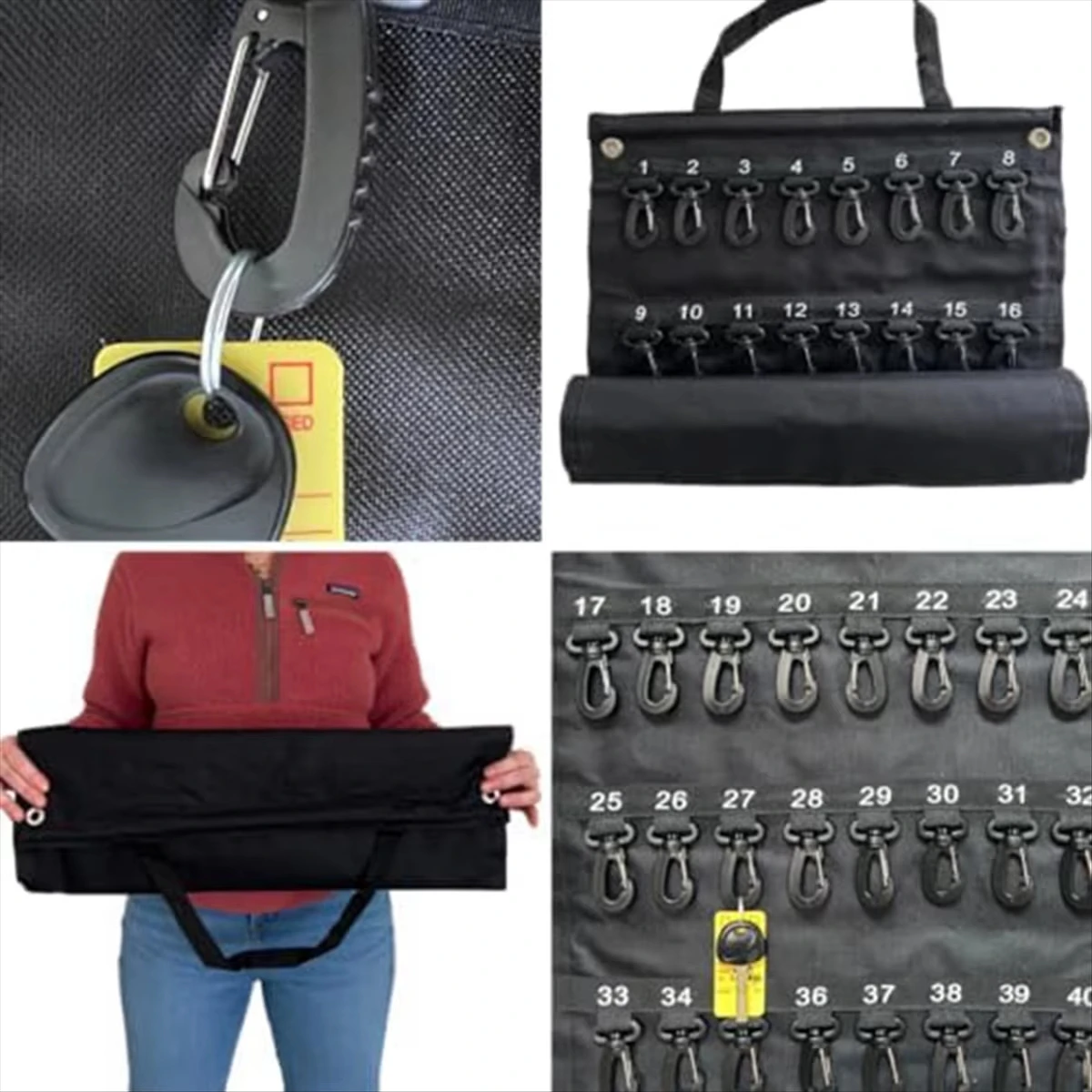 Holds 30/40/50 Keys Versatile Roll-Up Key Storage Box Security Hook Decor Hook Weatherproof Portable Storage Box For Home Office thumbnail 3
