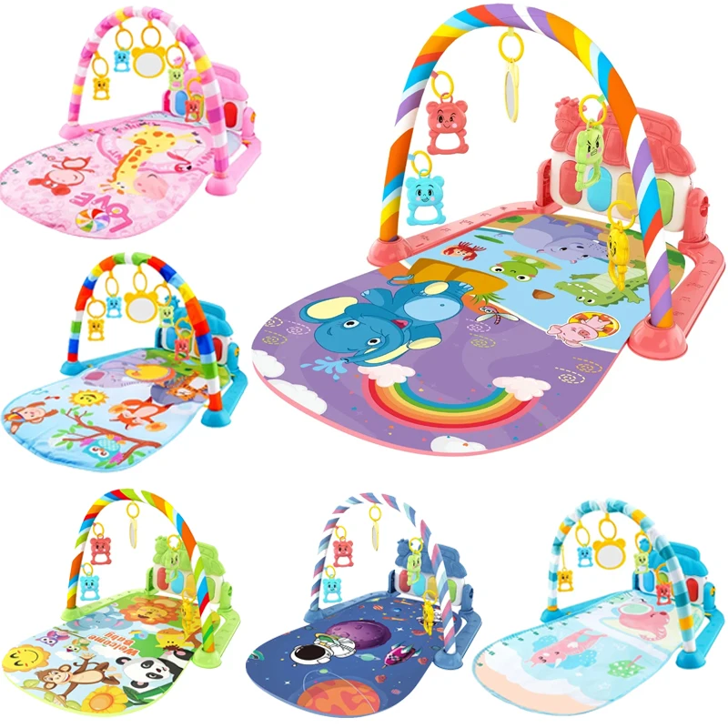 0-36 Months Baby Activity Gym Rack Newborn Musical Piano Keyboard Crawling Blanket Pedal Play Mat Early EducationToy Gifts thumbnail 2