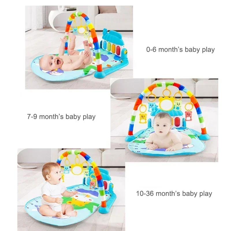 0-36 Months Baby Activity Gym Rack Newborn Musical Piano Keyboard Crawling Blanket Pedal Play Mat Early EducationToy Gifts thumbnail 3